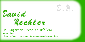 david mechler business card